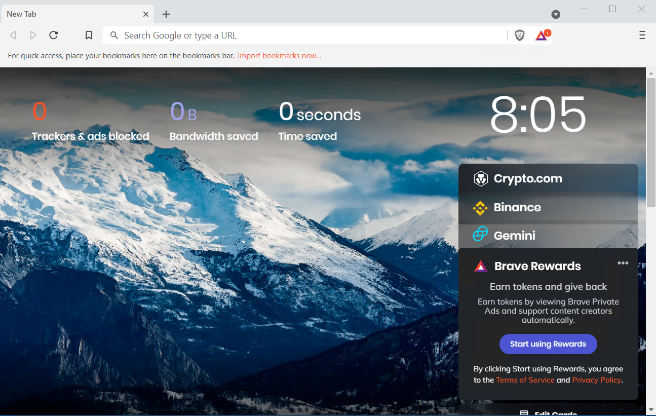 The brave startpage
